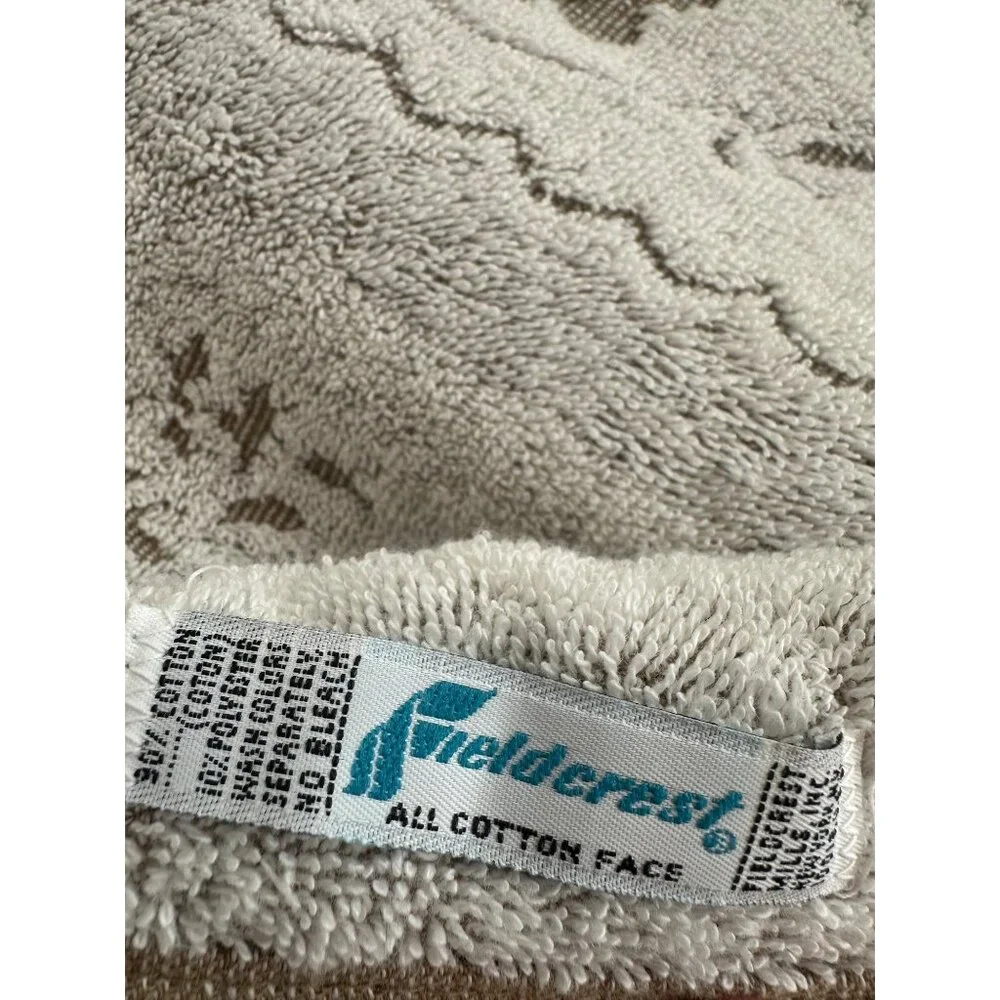 VTG Fieldcrest Floral Elegant Medallion Bath Towel 26x48‎ Terry Cloth Absorbent